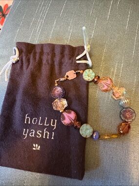 Holly Yashi Multicolor Glass Bead Bracelet - Pink, Purple & Aqua